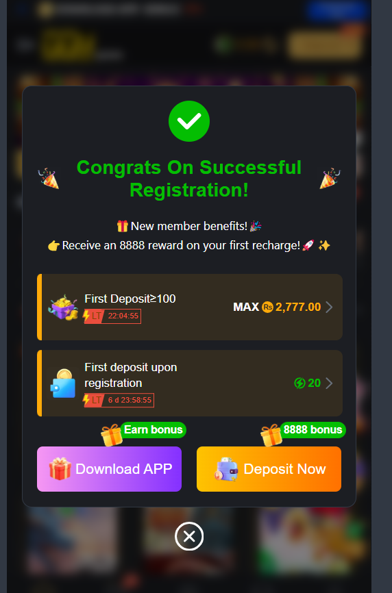 777PKR Game Welcome Bonus